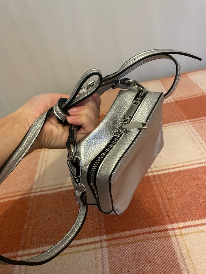 Mango gümüş gri çanta - Görsel 2