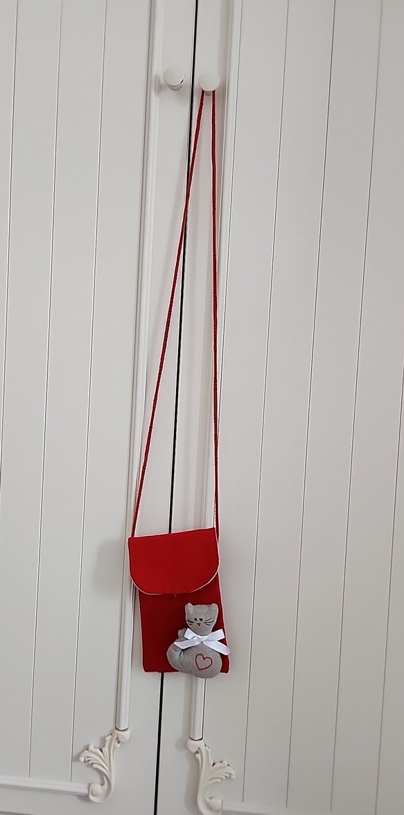 Gri Kedi Figürlü telefon Çantası - Görsel 2