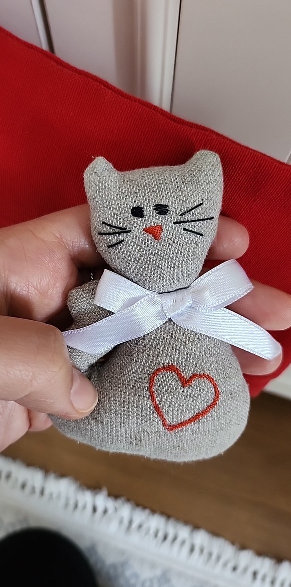 Gri Kedi Figürlü telefon Çantası - Görsel 4