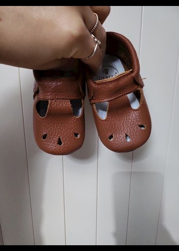 Kahverengi Deri Bebek İlk Adım Ayakkabısı - Görsel 4
