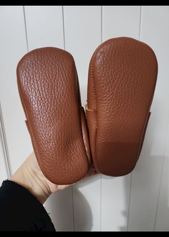 Kahverengi Deri Bebek İlk Adım Ayakkabısı - Görsel 2