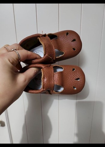 Kahverengi Deri Bebek İlk Adım Ayakkabısı - Görsel 3