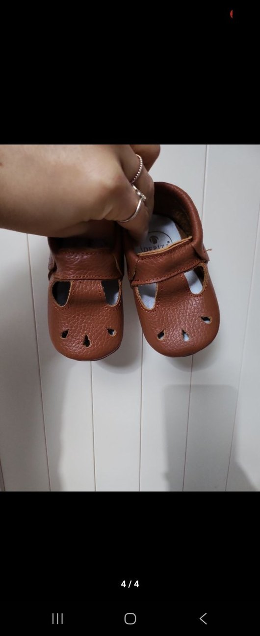 Kahverengi Deri Bebek İlk Adım Ayakkabısı - Görsel 4