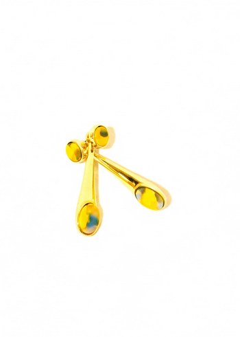 Altın Renkli Uzun Püsküllü Küpe - Görsel 3