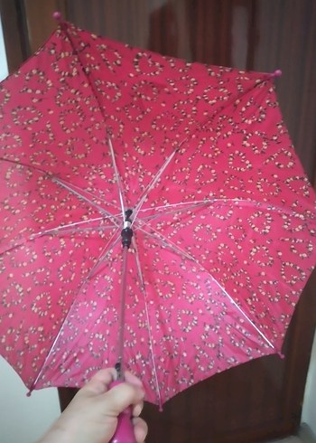 Pembe Çiçekli Çocuk Şemsiye - Görsel 5