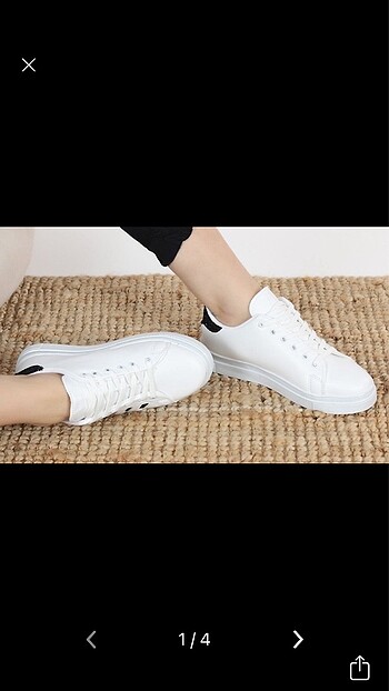 Beyaz Simli Spor Ayakkabı