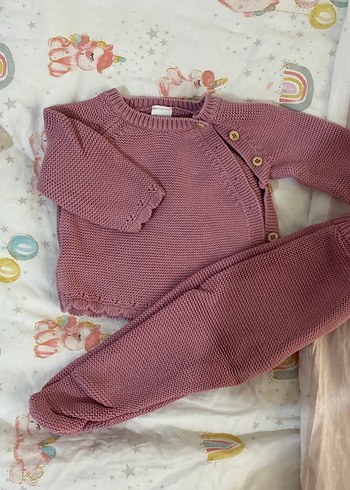 Pembe Triko Bebek Kız Takımı Uzun Kollu - Görsel 2