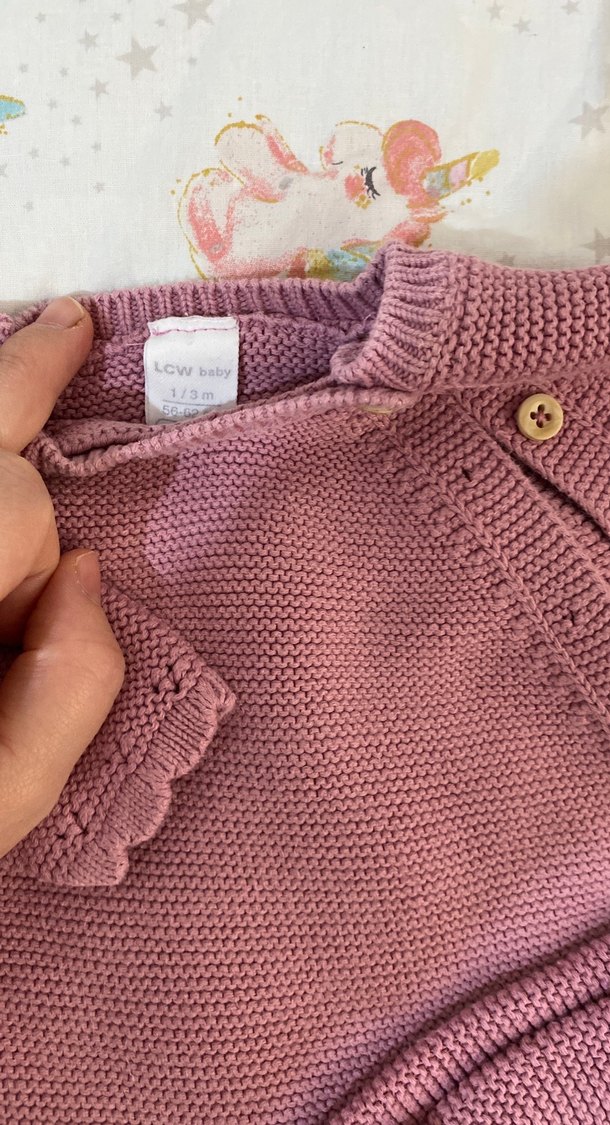 Pembe Triko Bebek Kız Takımı Uzun Kollu - Görsel 3