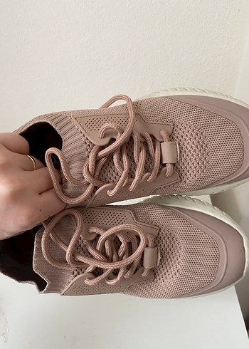 Bej Elastik Detaylı Kadın Spor Ayakkabı - Görsel 2