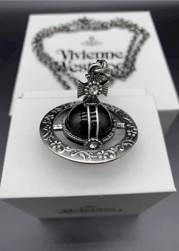 Vivienne Westwood Siyah Saturn Kolye