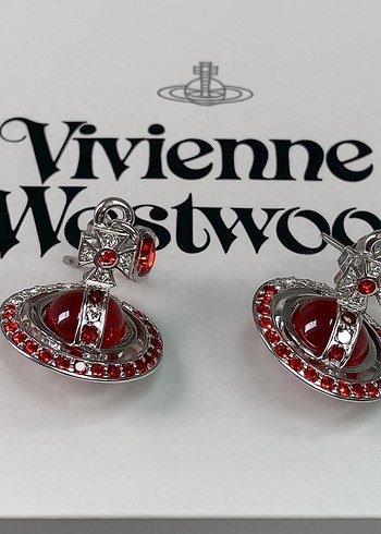 Vivienne Westwood Mini Kırmızı Boncuklu Küpe