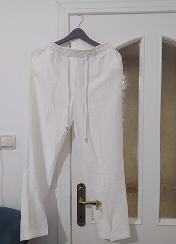 Yazlık kumaş beyaz pantolon