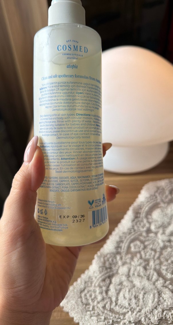 COSMED Atopia Temizleyici Yağ 400 ml - Görsel 3