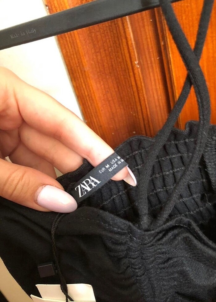 Zara büzgülü crop top - Görsel 3