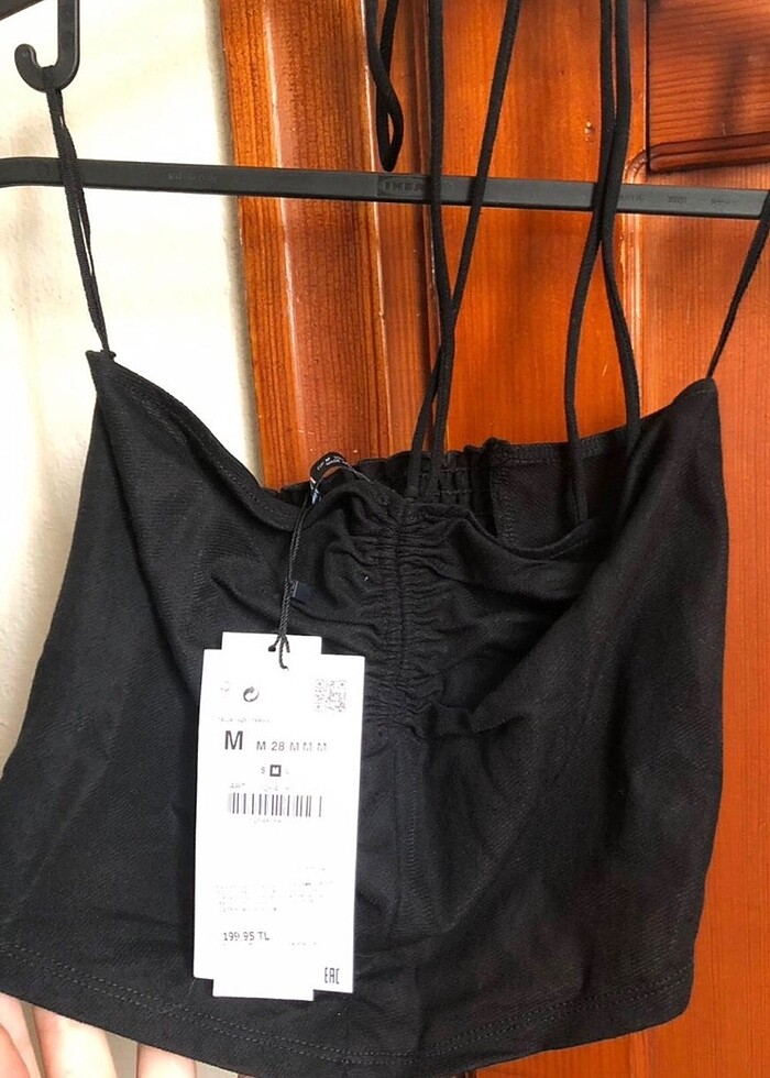 Zara büzgülü crop top - Görsel 5