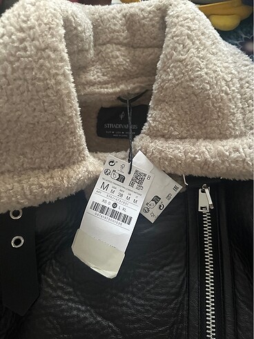 Stradivarius kadın kürklü deri mont - Görsel 2
