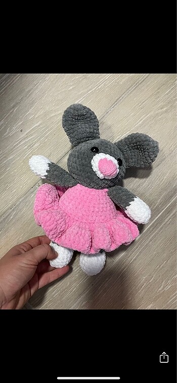 Beden Oyuncak amigurumi el yapımı fare pembe etekli