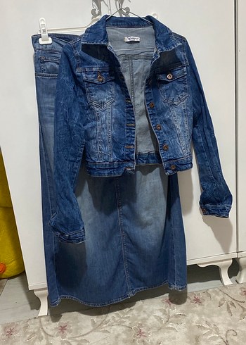 Mavi Jeans Kot Ceket Etek Takım