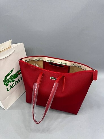 Lacoste kırmızı büyük kol çantası