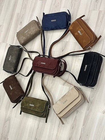 Diğer Guess acı kahve Süet baget çanta
