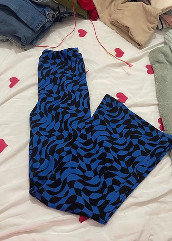 Mavi Desenli İspanyol Paça - Görsel 3