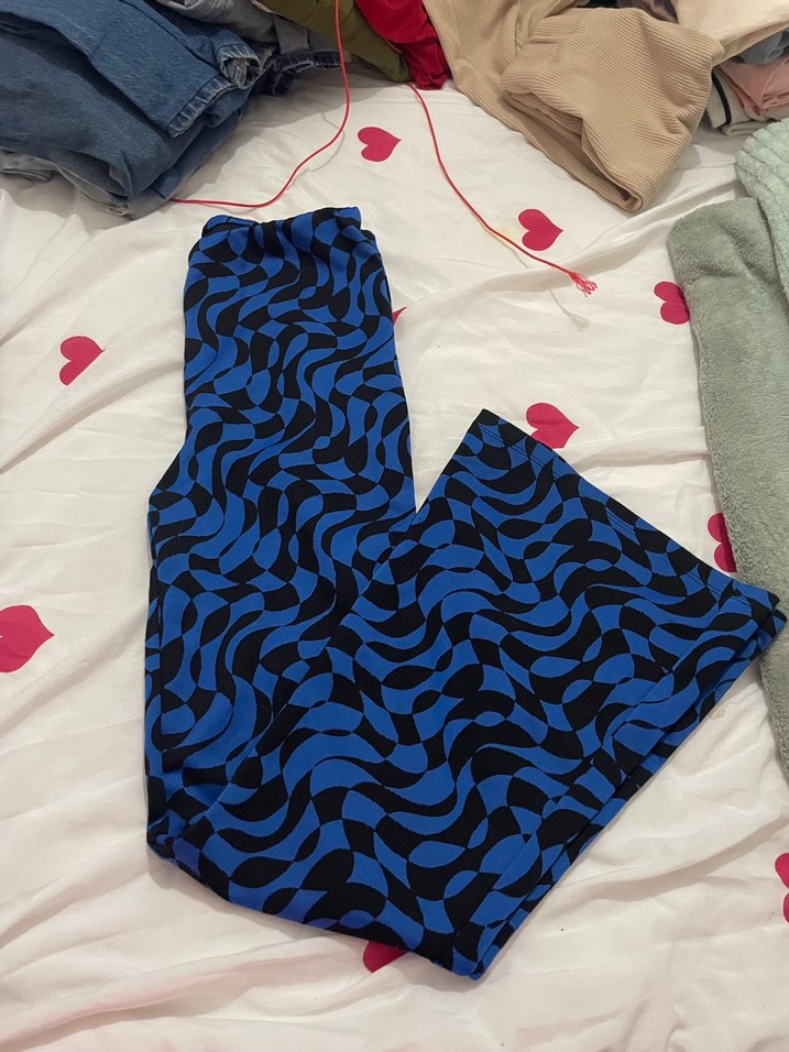 Mavi Desenli İspanyol Paça - Görsel 3