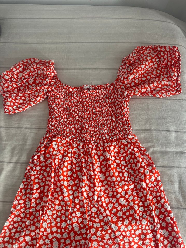 V Yaka Pembe Bağlama Desenli Kadın Tulum - Görsel 3