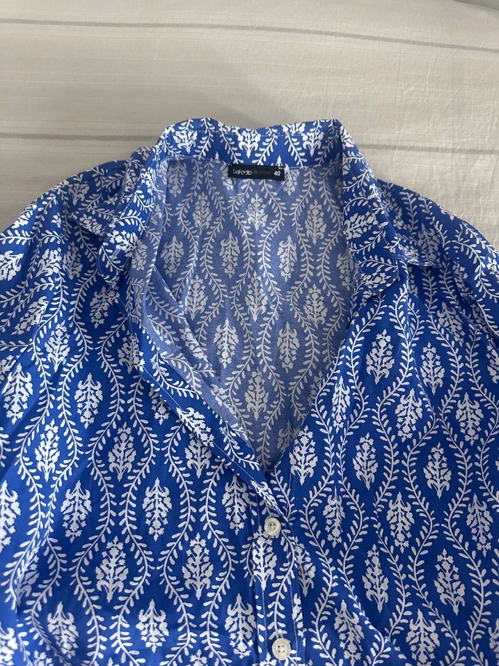 Mavi Tie-Dye Bohem mini Elbise - Görsel 4