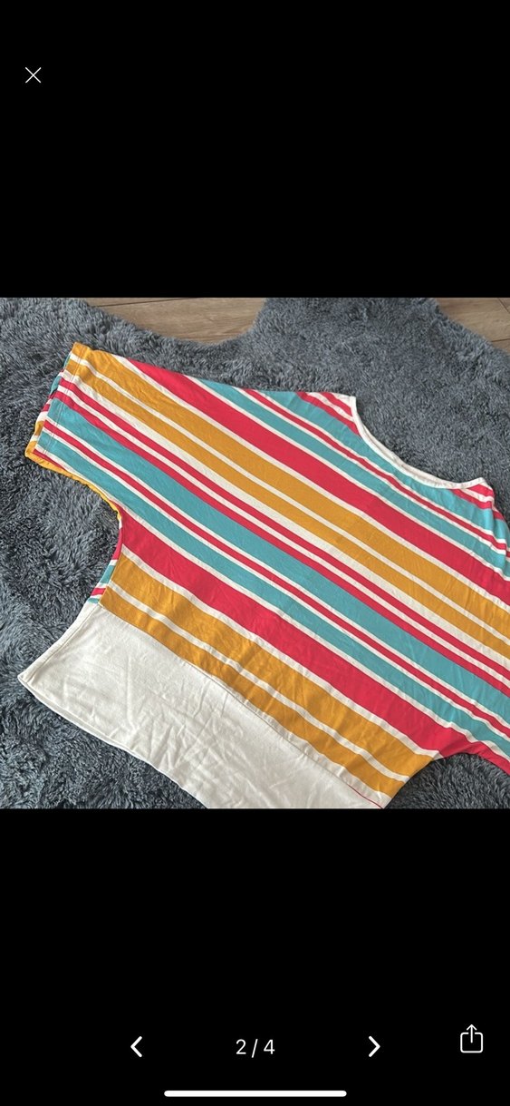 Çok Renkli Düğmeli bluz - Görsel 2