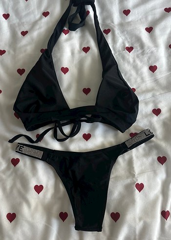 Siyah Gotik Strappy Bikini Takımı - Görsel 2