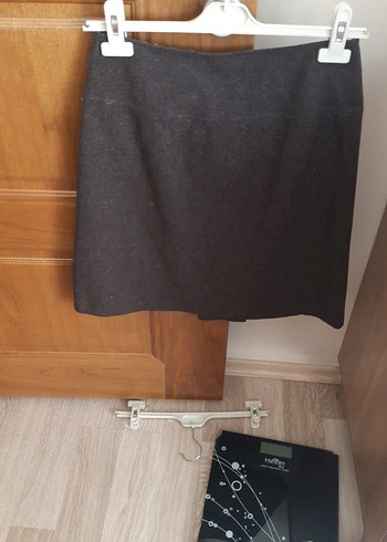 36 Beden kahverengi a pile Mini Etek