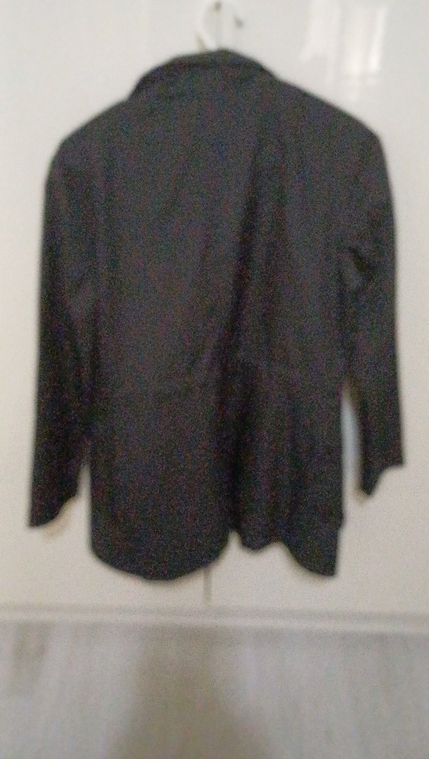 Düğmeli Siyah Midi Kadın Ceket yagmurluk - Görsel 3