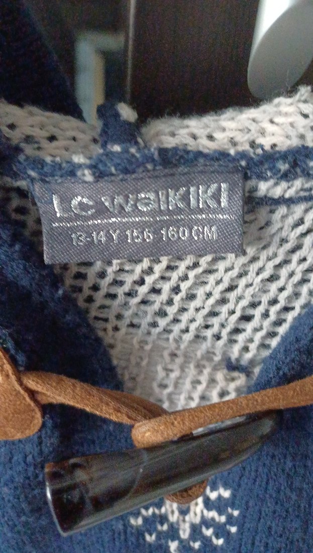 Nakışlı Mavi Bohem kız cocuk Triko Panço - Görsel 3