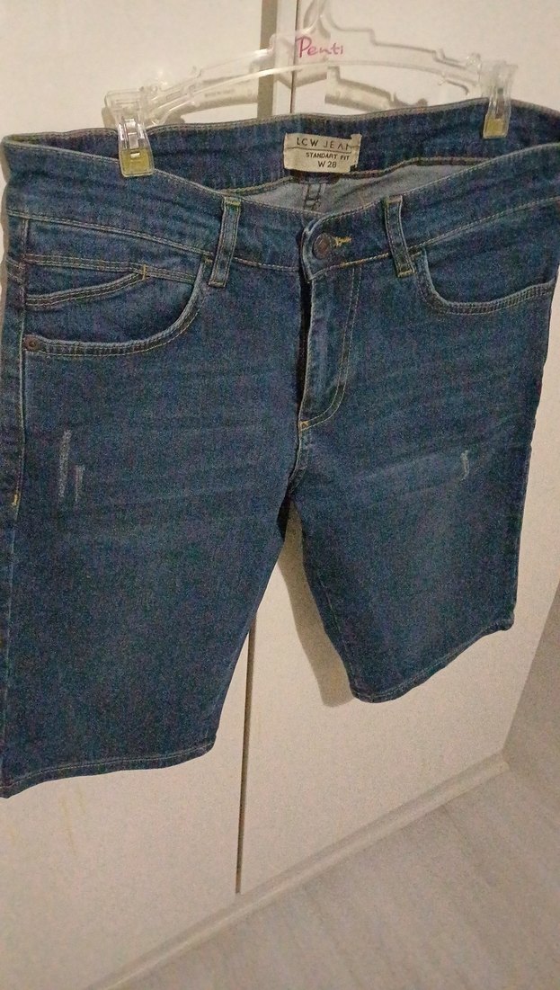 Erkek Koyu Mavi Regular Fit Kot Şort - Görsel 3