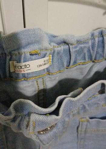 Beldeli Mavi Kız Kot Şort - Görsel 3