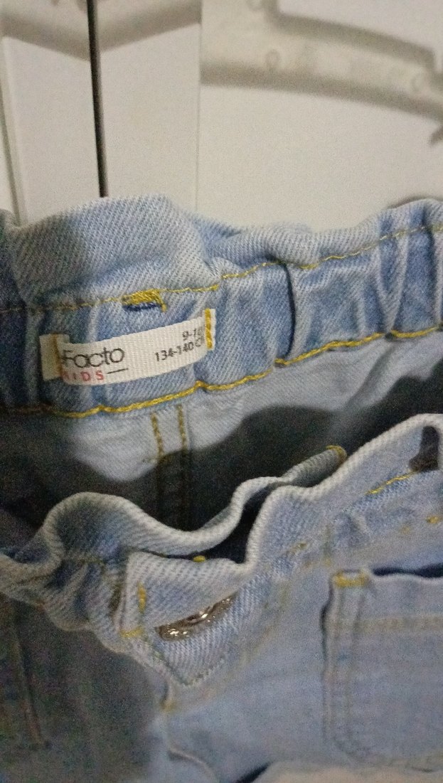 Beldeli Mavi Kız Kot Şort - Görsel 3