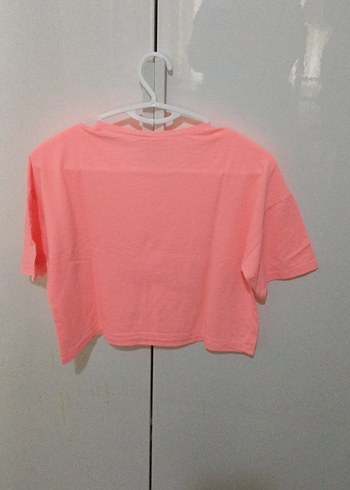 Pembe Baskılı Kısa Kollu Oversize Tişört - Görsel 3