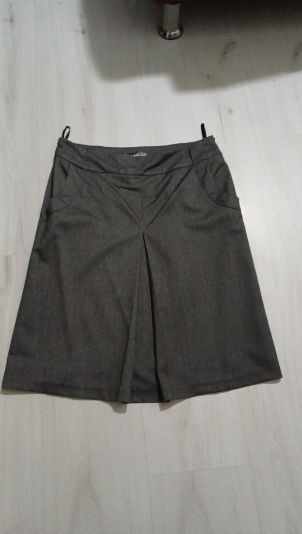 önden pileli etek ve ceket takım - Görsel 3