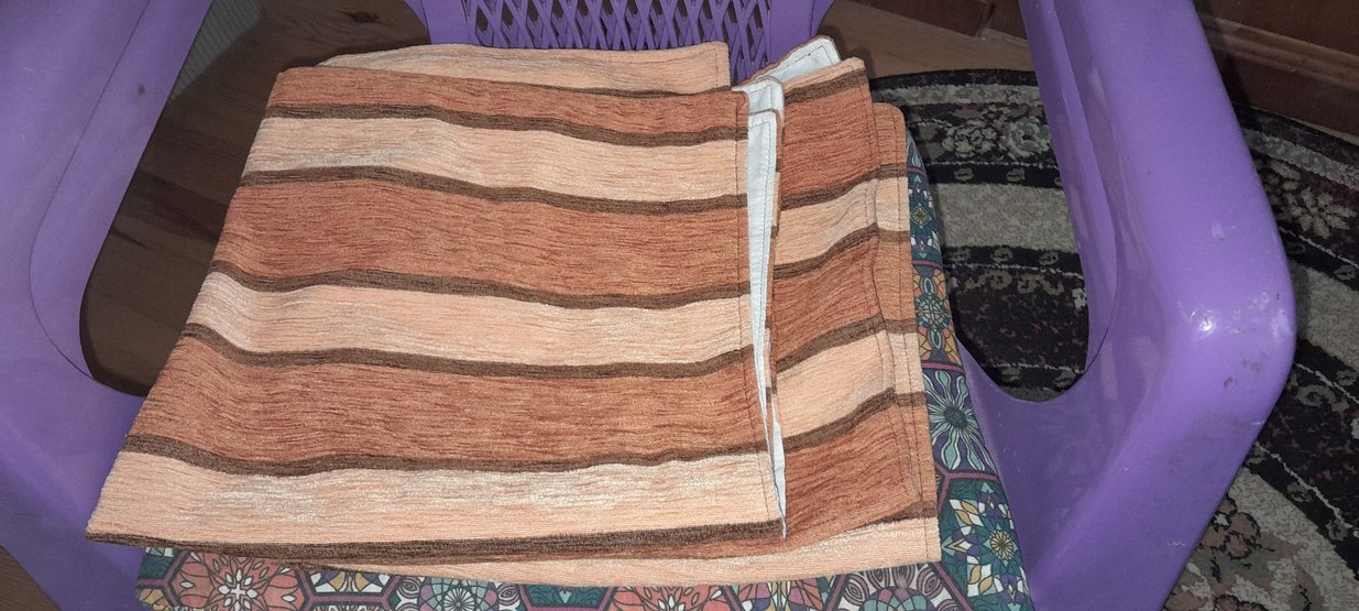 Bej Çizgili Bohem Tarz koltuk şalı - Görsel 2