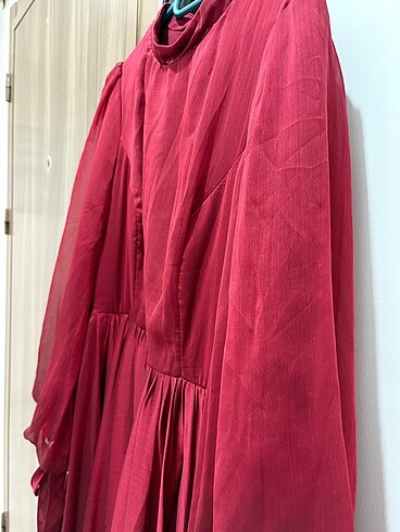 Bordo janjan elbise