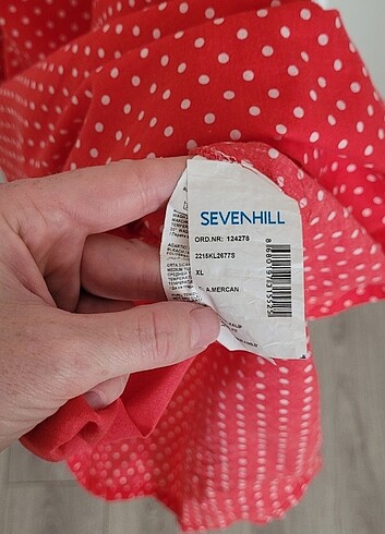 xl Beden kırmızı Renk Seven Hill Yazlık Elbise