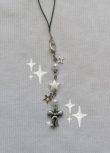 Coquette y2k white bow keychain charm 