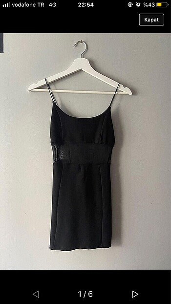 bershka transparan detaylı mini elbise