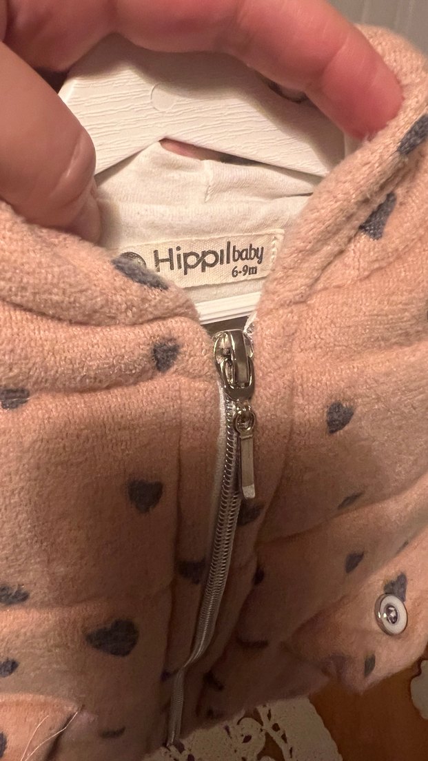 Kız Çocuk pudra pembe Fermuarlı Yelek - Görsel 2