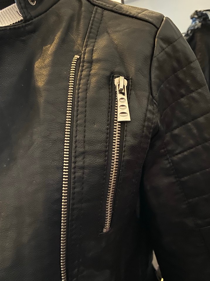 Siyan deri ceket - Görsel 5