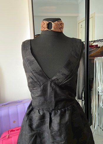 Siyah mini elbise - Görsel 3