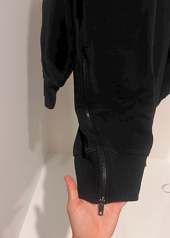 s Beden Siyah Kadın uzun Sweatshirt