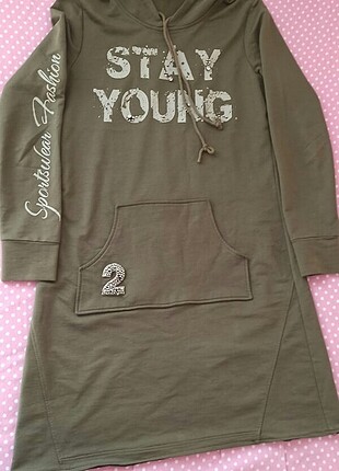 Spor şık haki yeşili sweat