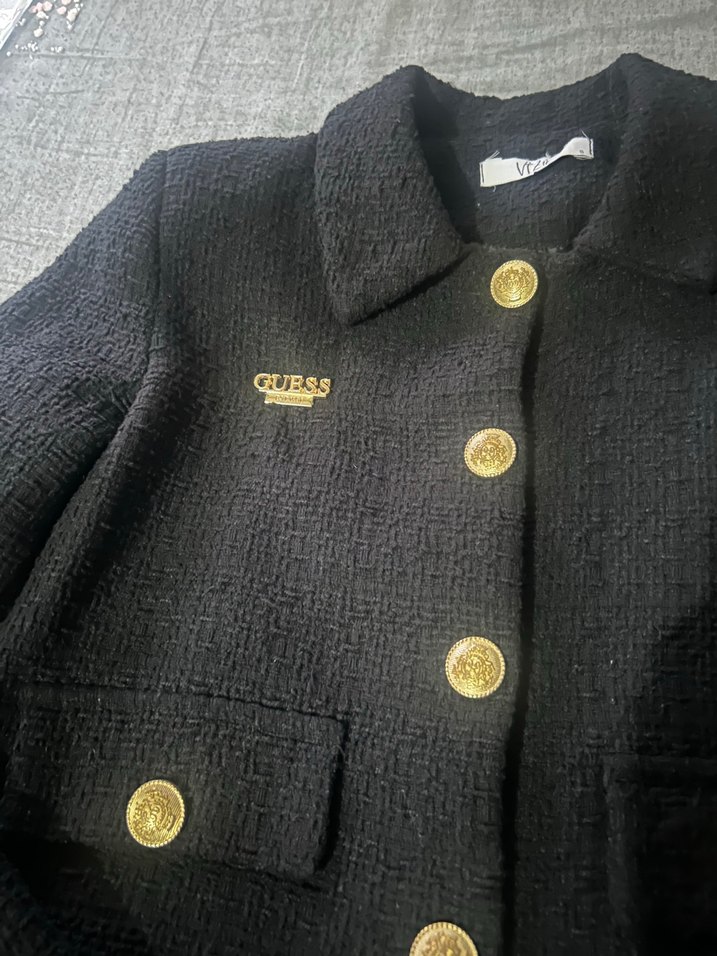 Guess Düğmeli Siyah Midi Kadın Ceket - Görsel 3