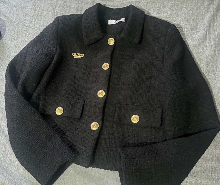 Guess Düğmeli Siyah Midi Kadın Ceket - Görsel 2